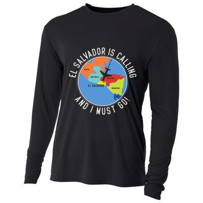 El Salvador Is Calling And I Must Go El Salvador Map Cooling Performance Long Sleeve Crew