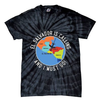 El Salvador Is Calling And I Must Go El Salvador Map Tie-Dye T-Shirt