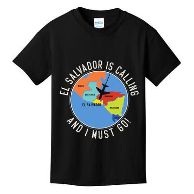 El Salvador Is Calling And I Must Go El Salvador Map Kids T-Shirt