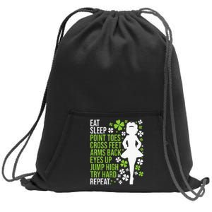 Eat Sleep Irish Dance Irish Dancer Ceili Reel Dance Feis Sweatshirt Cinch Pack Bag