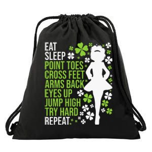 Eat Sleep Irish Dance Irish Dancer Ceili Reel Dance Feis Drawstring Bag