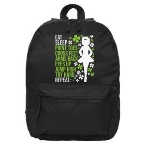 Eat Sleep Irish Dance Irish Dancer Ceili Reel Dance Feis 16 in Basic Backpack