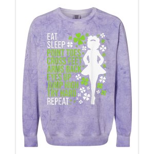 Eat Sleep Irish Dance Irish Dancer Ceili Reel Dance Feis Colorblast Crewneck Sweatshirt