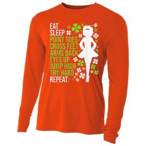 Eat Sleep Irish Dance Irish Dancer Ceili Reel Dance Feis Cooling Performance Long Sleeve Crew