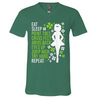 Eat Sleep Irish Dance Irish Dancer Ceili Reel Dance Feis V-Neck T-Shirt