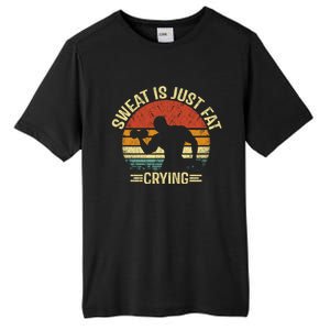 Exercise Sweat Is Just Fat Crying Motivational Workout Gift Tall Fusion ChromaSoft Performance T-Shirt