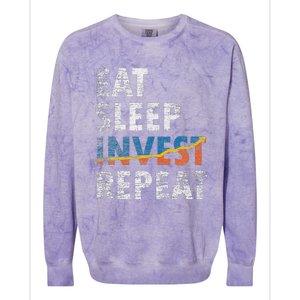 Eat Sleep Invest Repeat Investment Trading Colorblast Crewneck Sweatshirt