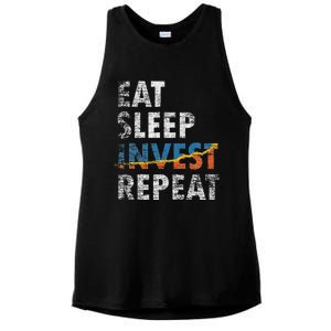 Eat Sleep Invest Repeat Investment Trading Ladies PosiCharge Tri-Blend Wicking Tank