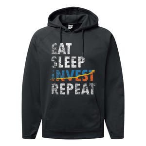 Eat Sleep Invest Repeat Investment Trading Performance Fleece Hoodie