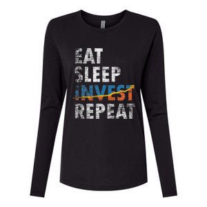 Eat Sleep Invest Repeat Investment Trading Womens Cotton Relaxed Long Sleeve T-Shirt