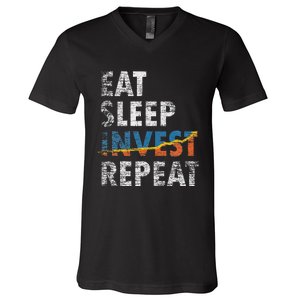 Eat Sleep Invest Repeat Investment Trading V-Neck T-Shirt