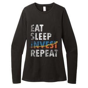 Eat Sleep Invest Repeat Investment Trading Womens CVC Long Sleeve Shirt