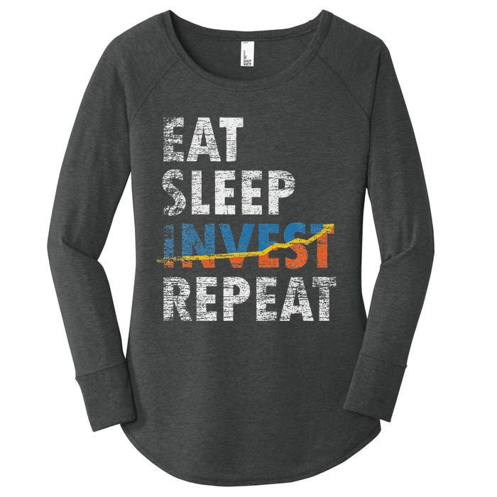 Eat Sleep Invest Repeat Investment Trading Women's Perfect Tri Tunic Long Sleeve Shirt