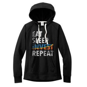 Eat Sleep Invest Repeat Investment Trading Women's Fleece Hoodie