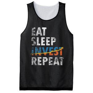 Eat Sleep Invest Repeat Investment Trading Mesh Reversible Basketball Jersey Tank