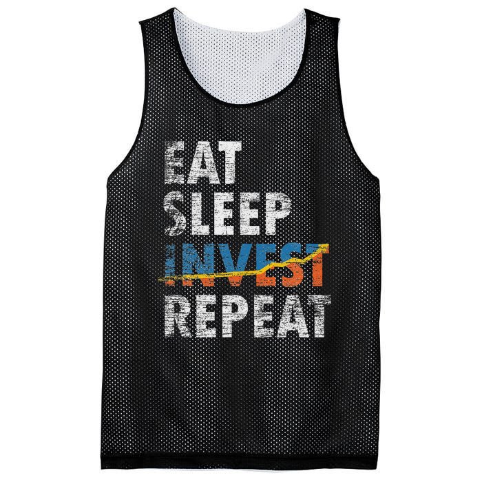 Eat Sleep Invest Repeat Investment Trading Mesh Reversible Basketball Jersey Tank