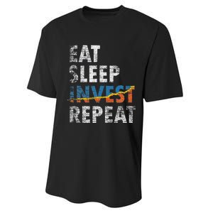 Eat Sleep Invest Repeat Investment Trading Performance Sprint T-Shirt