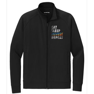 Eat Sleep Invest Repeat Investment Trading Stretch Full-Zip Cadet Jacket