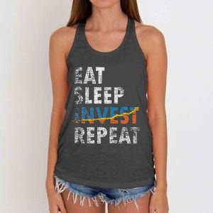 Eat Sleep Invest Repeat Investment Trading Women's Knotted Racerback Tank