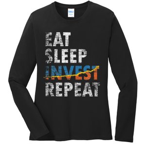 Eat Sleep Invest Repeat Investment Trading Ladies Long Sleeve Shirt