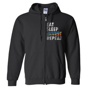 Eat Sleep Invest Repeat Investment Trading Full Zip Hoodie