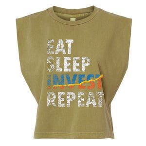 Eat Sleep Invest Repeat Investment Trading Garment-Dyed Women's Muscle Tee