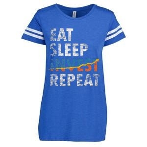 Eat Sleep Invest Repeat Investment Trading Enza Ladies Jersey Football T-Shirt