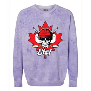 Eh Skeleton Ice Hockey Player Canadian Flag Cute Gift Colorblast Crewneck Sweatshirt