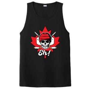 Eh Skeleton Ice Hockey Player Canadian Flag Cute Gift PosiCharge Competitor Tank