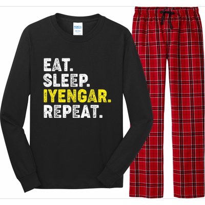 Eat Sleep Iyengar Yoga Repeat! Funny Iyengar Yoga Phrase Cool Gift Long Sleeve Pajama Set