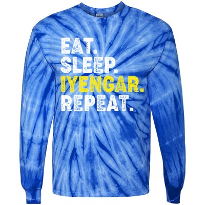 Eat Sleep Iyengar Yoga Repeat! Funny Iyengar Yoga Phrase Cool Gift Tie-Dye Long Sleeve Shirt