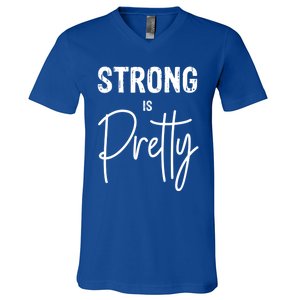 Empowered Strong Is Pretty Female Feminist Gift V-Neck T-Shirt