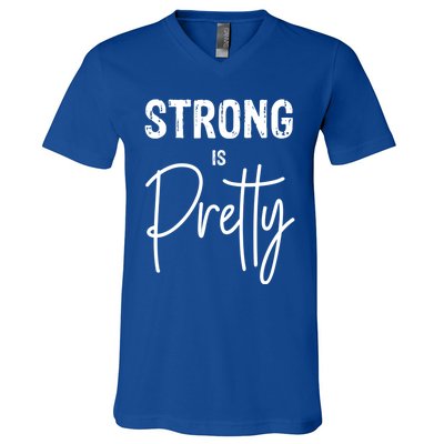 Empowered Strong Is Pretty Female Feminist Gift V-Neck T-Shirt