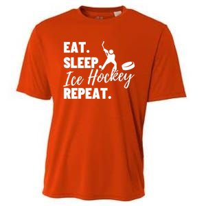 Eat Sleep Ice Hockey Repeat Ice Hockey Gift Cooling Performance Crew T-Shirt