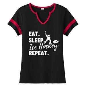 Eat Sleep Ice Hockey Repeat Ice Hockey Gift Ladies Halftime Notch Neck Tee