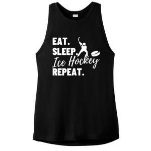 Eat Sleep Ice Hockey Repeat Ice Hockey Gift Ladies PosiCharge Tri-Blend Wicking Tank