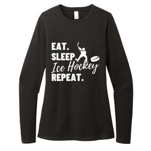 Eat Sleep Ice Hockey Repeat Ice Hockey Gift Womens CVC Long Sleeve Shirt