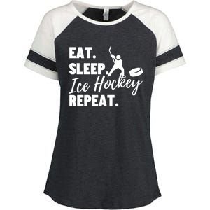 Eat Sleep Ice Hockey Repeat Ice Hockey Gift Enza Ladies Jersey Colorblock Tee