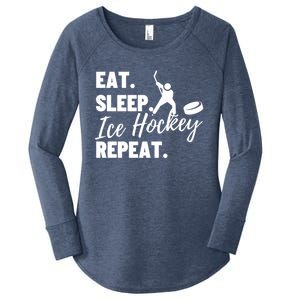 Eat Sleep Ice Hockey Repeat Ice Hockey Gift Women's Perfect Tri Tunic Long Sleeve Shirt