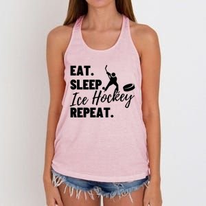 Eat Sleep Ice Hockey Repeat Ice Hockey Gift Women's Knotted Racerback Tank