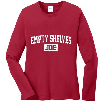 Empty Shelves Joe Vintage Logo Ladies Long Sleeve Shirt