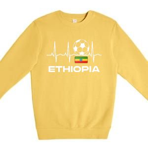 Ethiopia Soccer Jersey Gift Ethiopian Football Gifcool Gift Cute Gift Premium Crewneck Sweatshirt