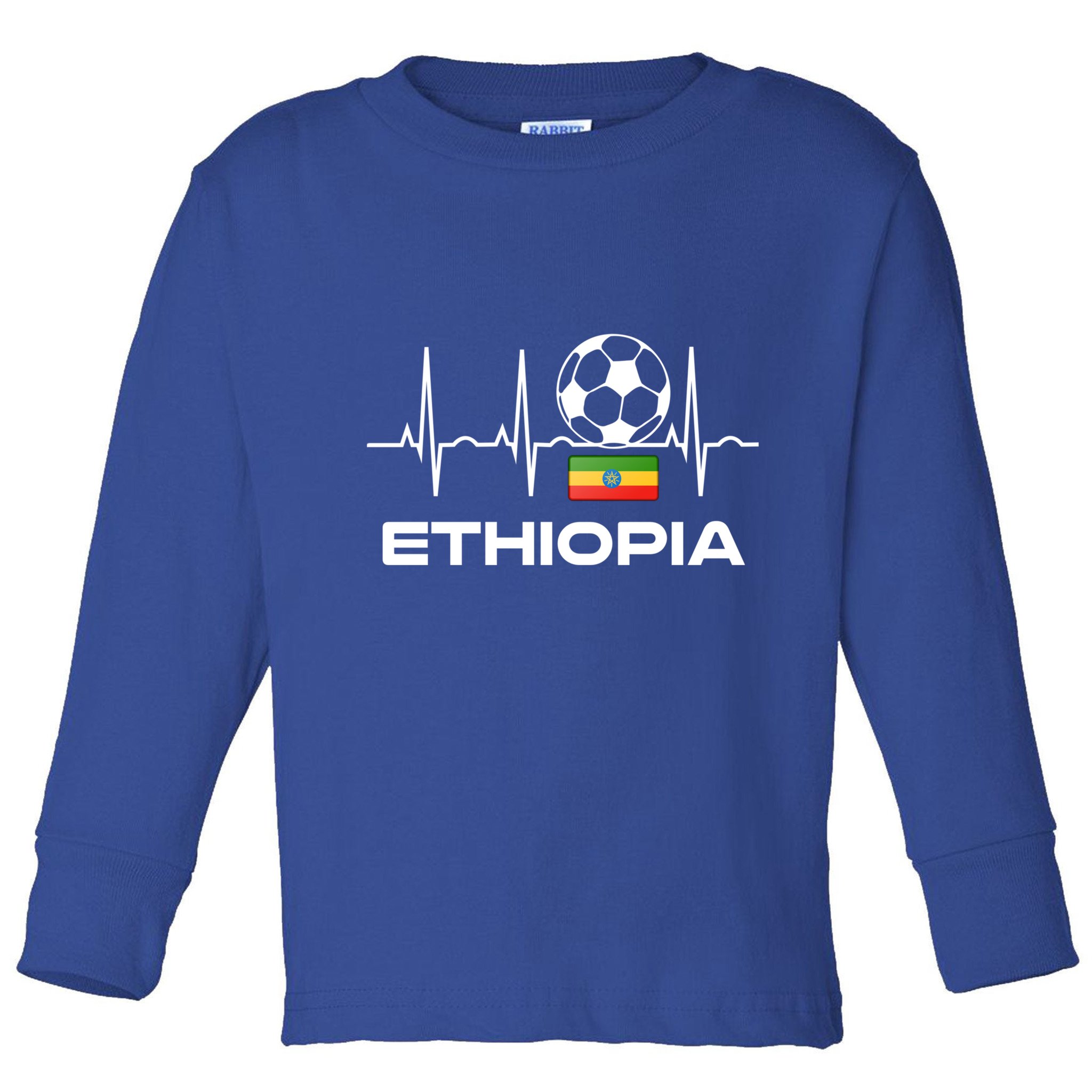 Ethiopia Soccer Jersey Gift Ethiopian Football Gifcool Gift Cute Gift Toddler Long Sleeve Shirt