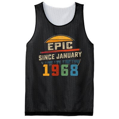 Epic Since January 1968 55th Birthday Gift 55 Years Old Mesh Reversible Basketball Jersey Tank