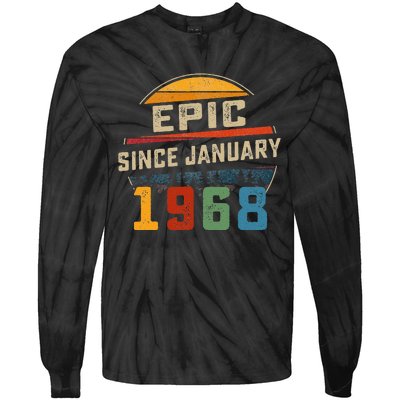 Epic Since January 1968 55th Birthday Gift 55 Years Old Tie-Dye Long Sleeve Shirt