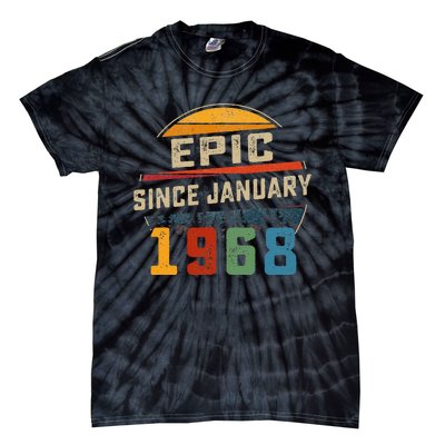 Epic Since January 1968 55th Birthday Gift 55 Years Old Tie-Dye T-Shirt