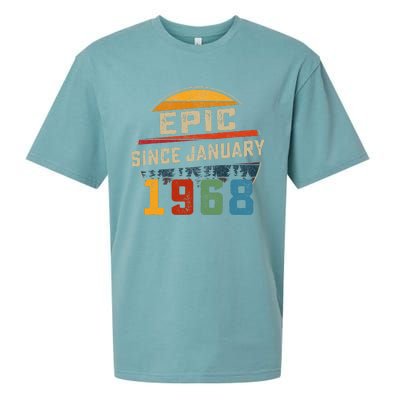 Epic Since January 1968 55th Birthday Gift 55 Years Old Sueded Cloud Jersey T-Shirt