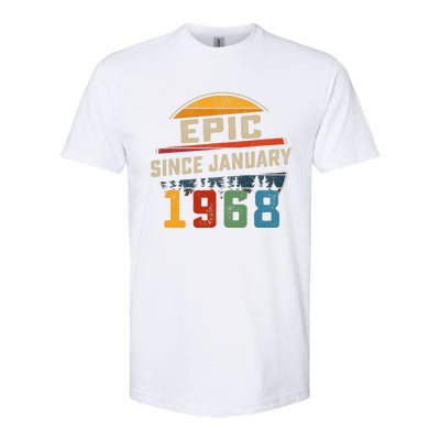 Epic Since January 1968 55th Birthday Gift 55 Years Old Softstyle CVC T-Shirt