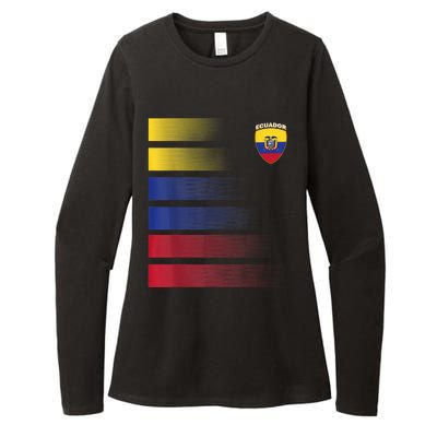 Ecuador Soccer Jersey Football Ecuador Soccer Womens CVC Long Sleeve Shirt