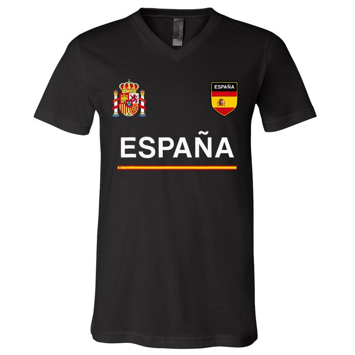 Espana Sportsoccer Jersey Flag Football Madrid V-Neck T-Shirt